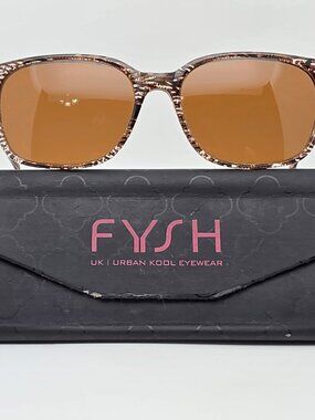 Fysh UK Urban Cool Eyewear 3551 620 Brown Marble Eyeglasses Frame w/ Case 52mm